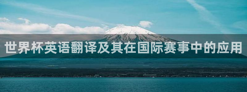 2026世界杯32强对阵图表:世界杯英语翻译及其在国际赛事中的应用